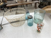 Ball Jars / Loney Tunes Glass / Golf-Egg Basket