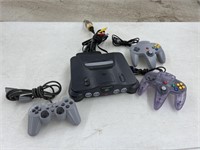 Nintendo 64 w/ 3 Controllers (powers on)