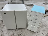 2 Rolling Metal Cabinets