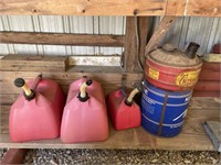 Five gas containers