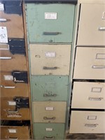 Five drawyer filing cabinet and contents