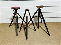 (3) Vintage Wooden Tri Pods