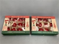 Two Boxes of Vintage Red Christmas Ornaments