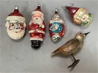 Antique Glass Santa Claus Ornaments and More