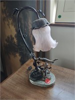 Metal and Marble fairy lamp with rose colored