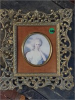 Ornately framed Antique Cameo print/ladies