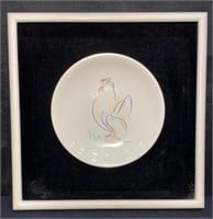 Fine “ Picasso“ Framed Porcelain Rooster Plate