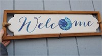 NEW* 27" WELCOME SIGN METAL/WOOD