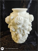 Irredentist white/ light green floral vase