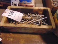 WOODEN BOX OF LAG BOLTS