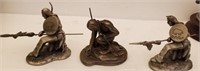 SET OF 3 HUDSON PEWTER SIOUX FIGURINES!