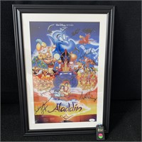 Aladdin Cast Signed Poster X's4 W/ Gottfried JSA