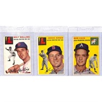 (3)1954 Topps Baseball Cards Higher Grade