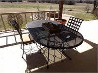 wrought iron patio table & 2 chairs