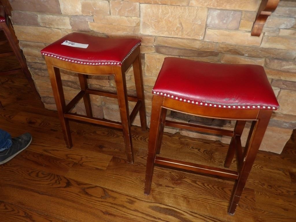 4) leather bar stools