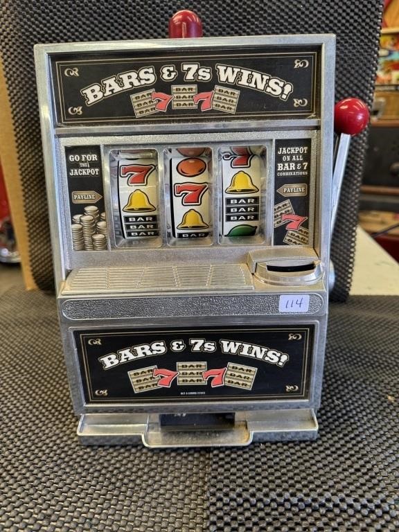 Bars and Sevens Mini Slot Machine Coin Bank