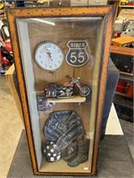 Window Pane Curio Motorcycle Collection
