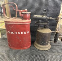 Kerosene Can and Vintage Blow Torch
