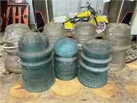 7 Vintage glass Insulators