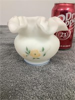 Fenton Hand Painted Crimp Top Vase