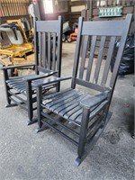 2 painted black porch rockers.  Look at the