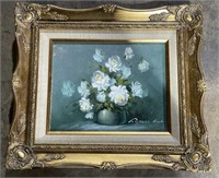 (G) Robert Cox Floral Oil Painting on Canvas 15