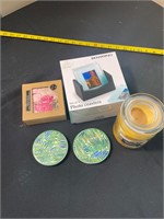 Coaster and candle lot