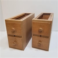 Wood Sewing Machine Cabinet Drawers - Vintage