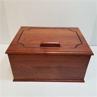 Handmade Wood Box with Tray 16.5" x 12.5" x 9"h
