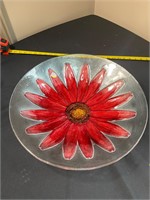 Vintage large stained glass table centerpiece