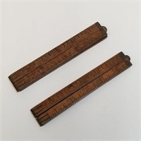Two Brass Hinge Folding Rulers 24" long