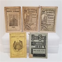 Old Almanac's - Ayer's 1872 - Uncle Sam's 1882