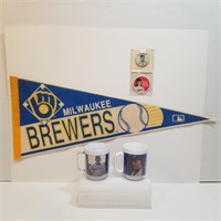 90s Milwaukee Brewers Pennant - Robin Yount and