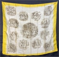 Antique "Uncle Tom's Cabin" Printed Silk Scarf