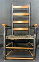 Circa 1800 Primitive Ladderback Arm Chair in Paint