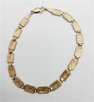 (JL) 10kt Yellow Gold Greek Style Bracelet (size: