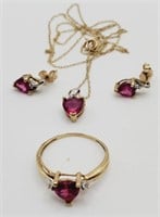 (SN) 1Okt Yellow Gold Ruby and Diamond Ring (size