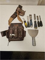 Electricians Tool Belt, Chisels, Putty Knives