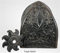 19th C. Cast Iron Staircase Nevel Post Cap