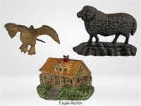 Black Sheep & Cottage Cast Iron Doorstops & Eagle