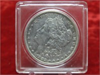 1882 Morgan Silver US dollar coin.