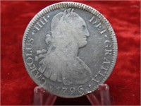 1796-Mo Carolus IIII Mexico silver Reals coin.