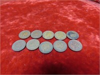 (10)Assorted Indian Head one cent US coins.