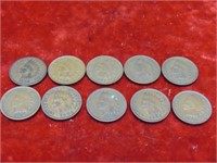 (10)Assorted Indian Head one cent US coins.