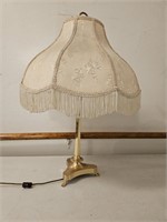 Brass Lamp with Shade 27" Tall