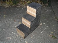 Three step wood planter decorative piece