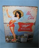 Miller High Life nice catch retro style advertisin