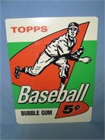Topps baseball cards and bubble gum retro style ad