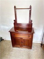 WALNUT WASH STAND W/TOWEL BAR