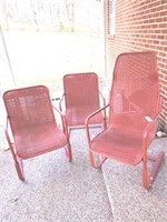 3 PC. PATIO CHAIRS - RED